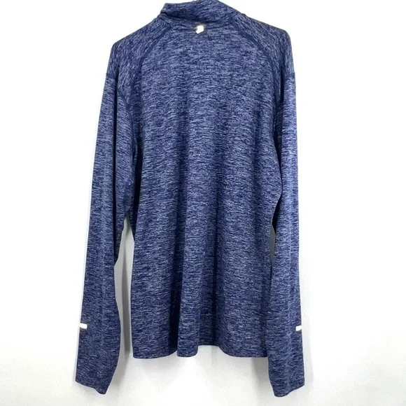 Nike Blue Zip Up Sweater with Heathered Texture - Picture 2 of 4